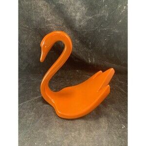Vintage Vohann of California Ceramic Orange Swan Mid Century Modern Art Deco